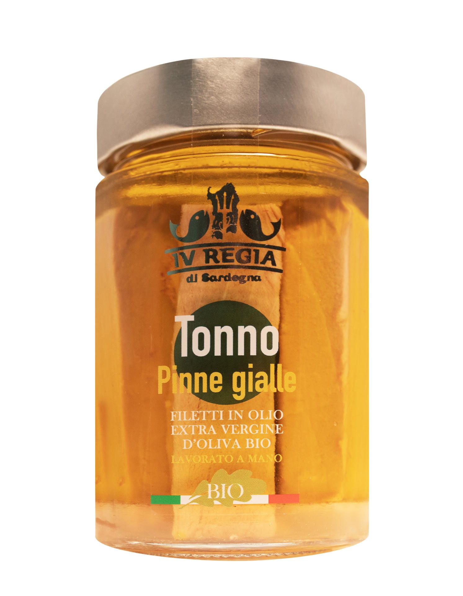 Filetti di tonno pinne gialle in olio EVO Bio - Vaso vetro IV Regia